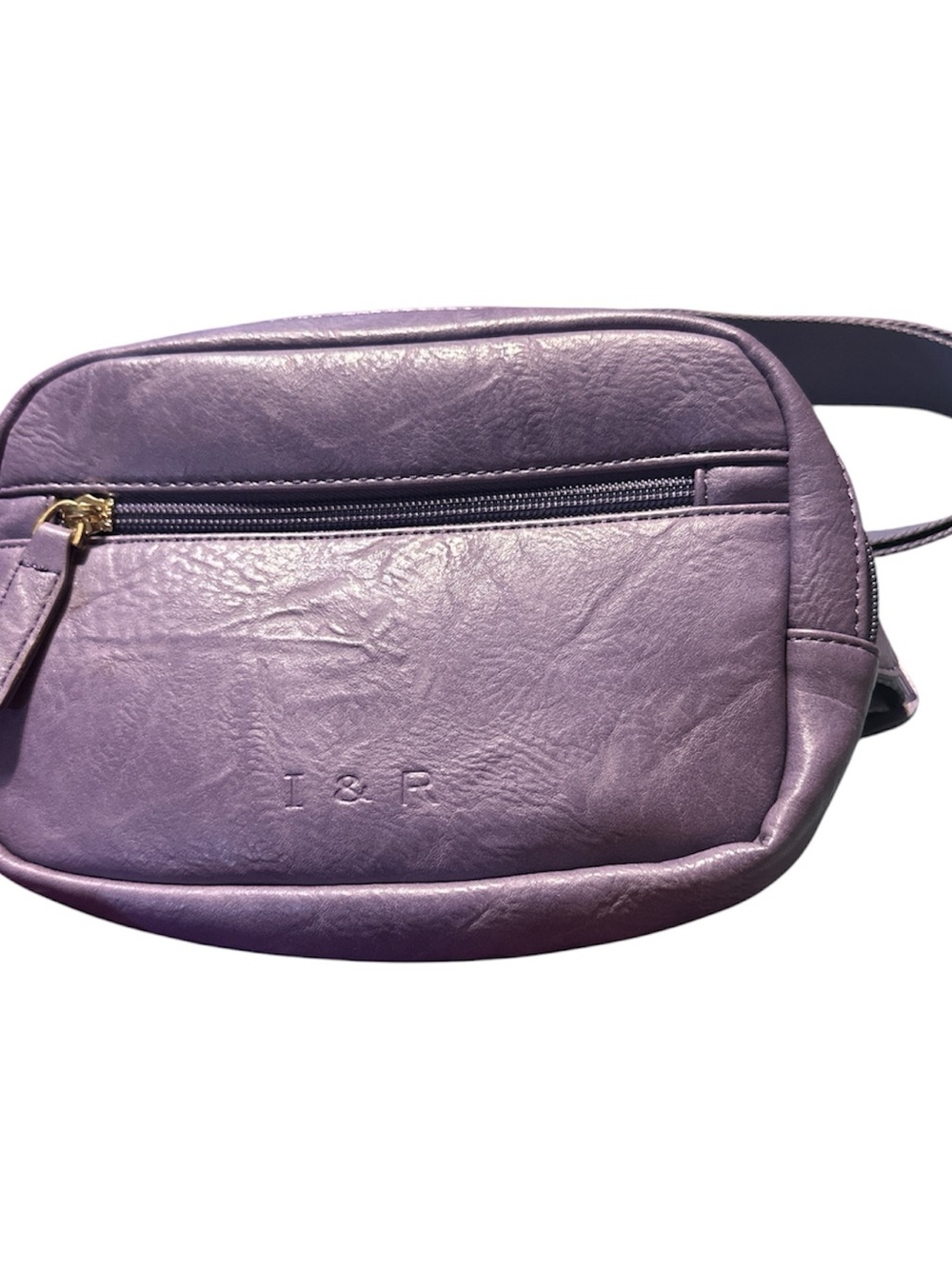I & R Purple Leather Crossbody Belt Bag